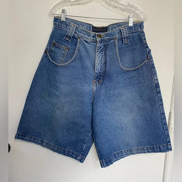 VTG Embroidered Denim Jean Short W30 Y2K Hip Hop Rap Retro Jeans